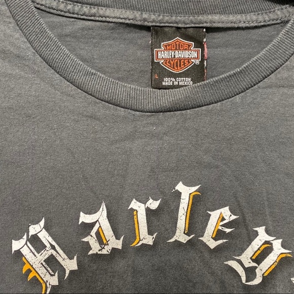 Harley Davidson Men’s Skull and Eagle Biker Shirt - Picture 3 of 4